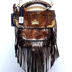 Brown Fringe Crossbody Bag